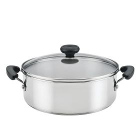 SureSteel 4 Quart Brushed Stainless Steel Dutch Oven / Stockpot with Glass Lid, Induction Compatible, Dishwasher Safe, Metal Utensil Safe