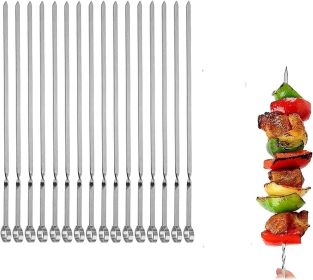 Metal Skewer for Grilling,Kabob Skewer,Flat BBQ Barbecue Skewer,Grilling Skewers Set,Reusable BBQ
