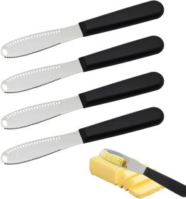 4 Pcs Butter Knife Spreader with Holes, 3 in 1 butter knife, butter curler knife, Butter Grater with Ergonomic Handle