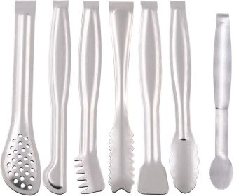 Small Serving Tongs Set 6-Inch Appetizer Tongs Stainless Steel Mini Tongs, Set of 6