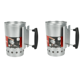 (2 Pack)Charcoal Chimney Starter for Outdoors, with Safety Handle