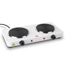 2000W Double Electric Burner Portable Dual Counter Stove Countertop Hot Plate Kitchen Cooker Stove With 5 Gear Temperature Control (Option: UKUS)