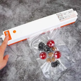 Electric Vacuum Sealer Machine Household Automatic Food Vacuum Sealer Quick Sealing System Machine (Option: White)