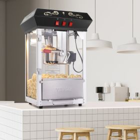 Popcorn Popper Machine Countertop Popcorn Maker 850W 8 Oz 48 Cups Black (Option: Black)